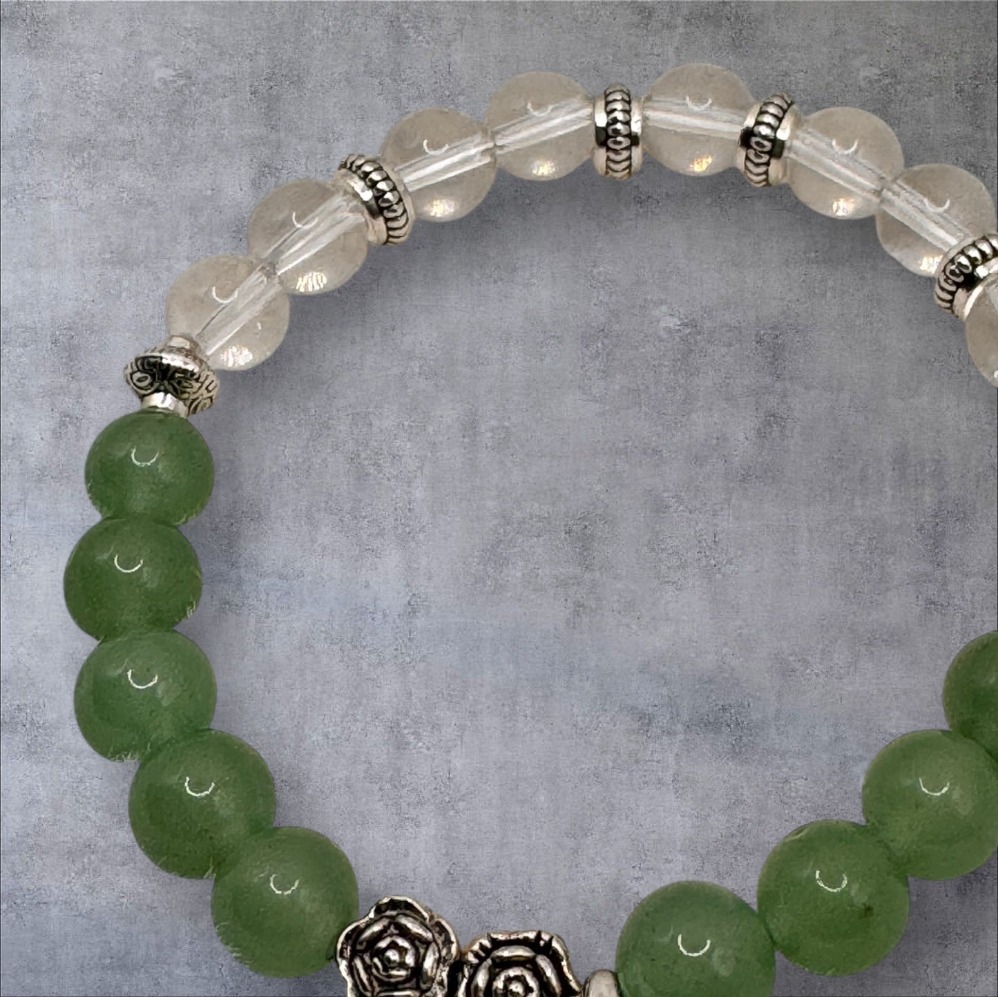 Green Aventurine & Crystal Quartz, “Clarity” Bracelet