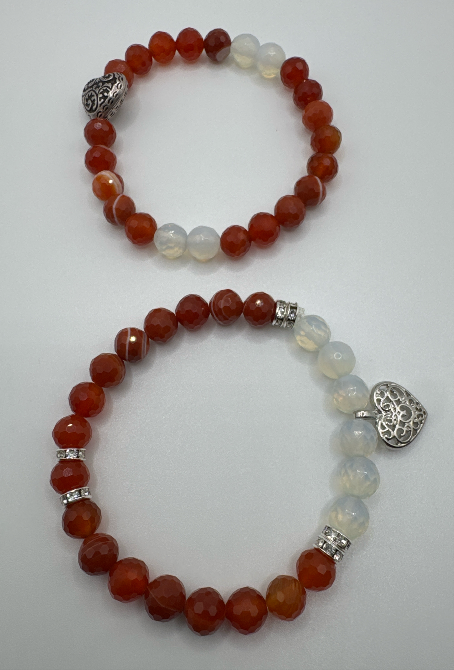 Red Sardonyx and Opalite Bracelet