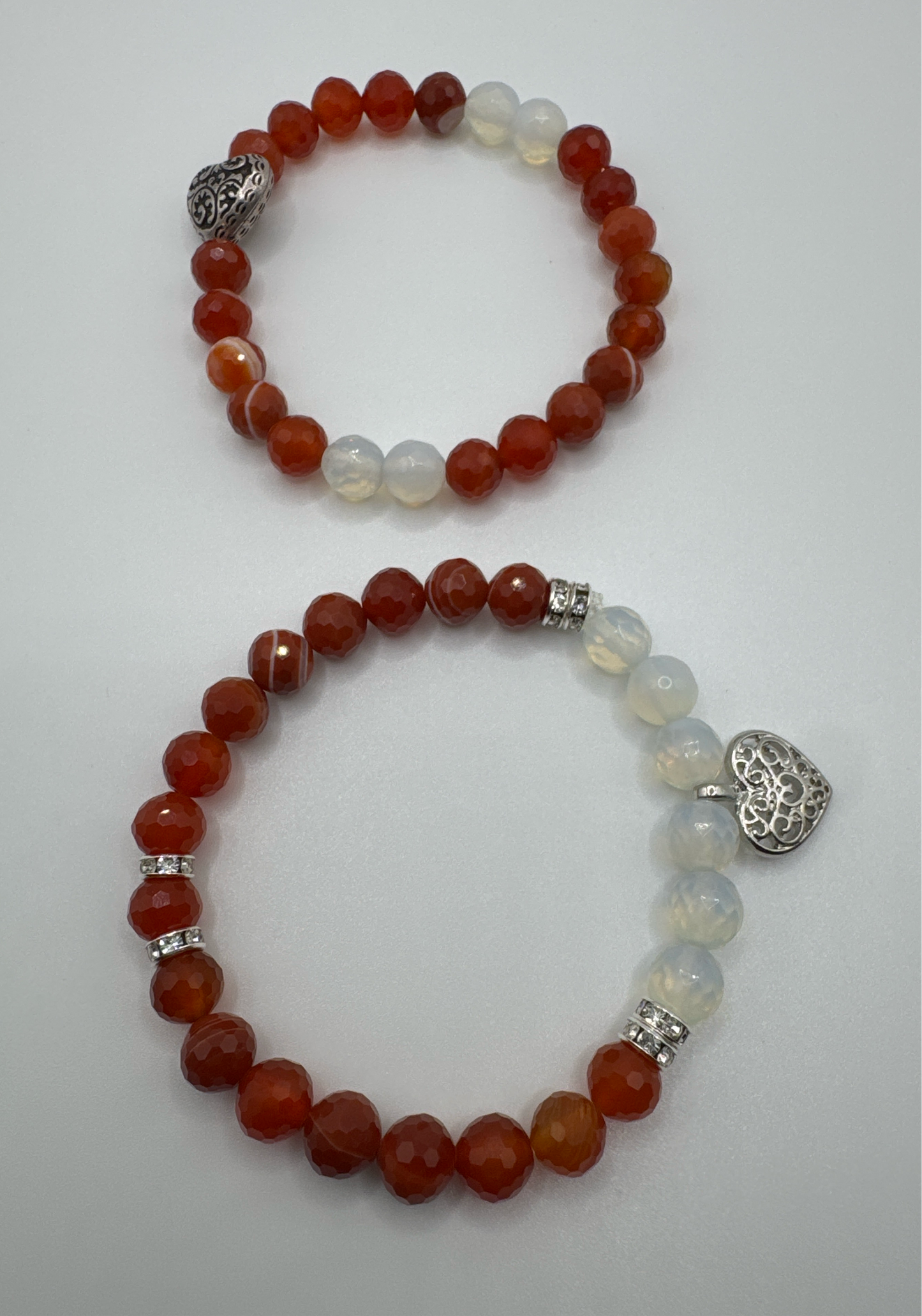 Red Sardonyx and Opalite Bracelet