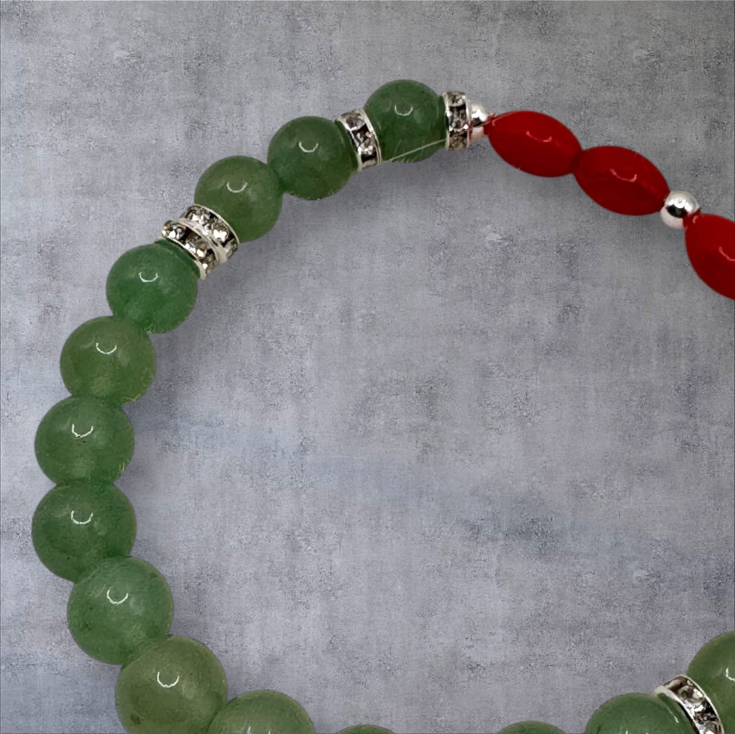 Green Aventurine and Coral Bracelet