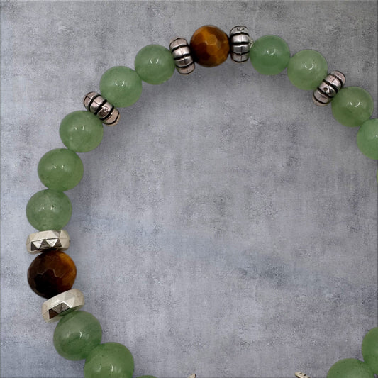 Green aventurine and Tiger Eye Bracelet