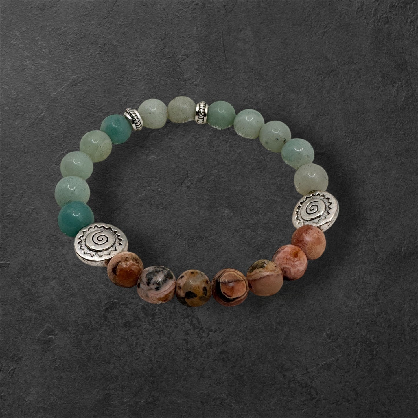 Amazonite and Rhodochrosite Bracelet