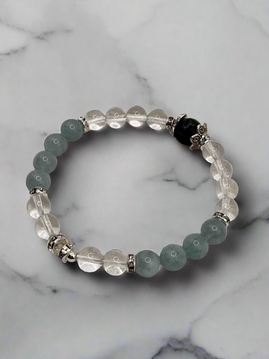 Aquamarine & Crystal Quartz Bracelet