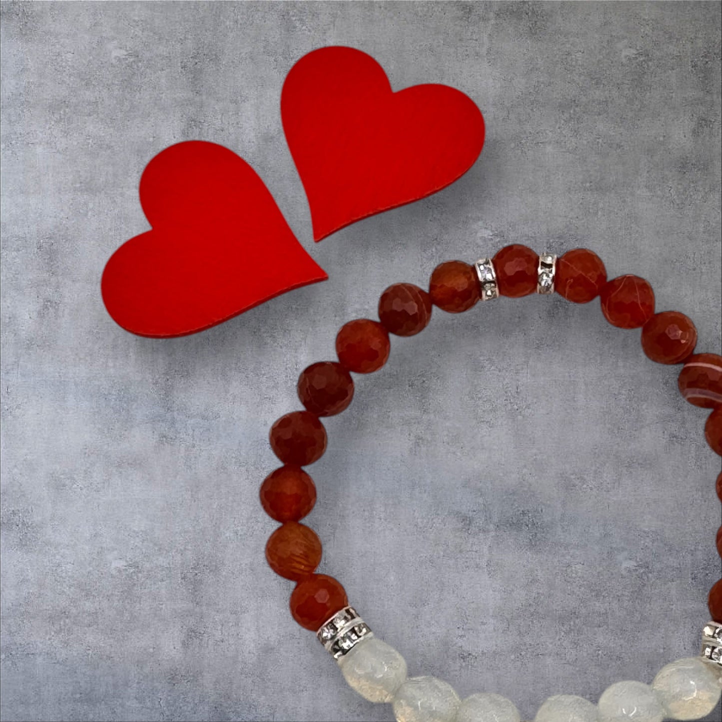 Two to tango, Red Sardonyx and Opalite Bracelet