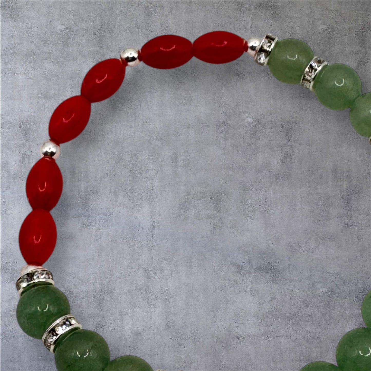 Green Aventurine and Coral Bracelet