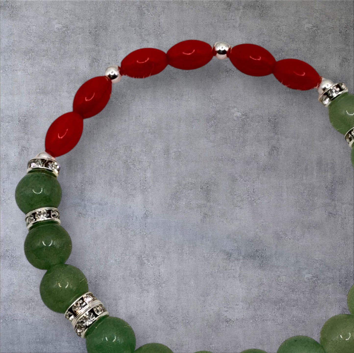 Green Aventurine and Coral Bracelet