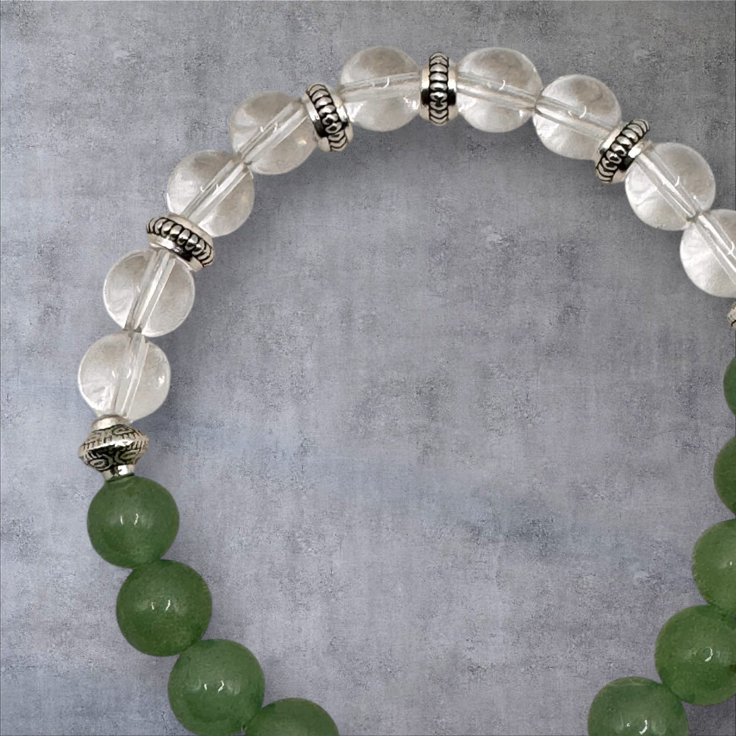 Green Aventurine & Crystal Quartz, “Clarity” Bracelet