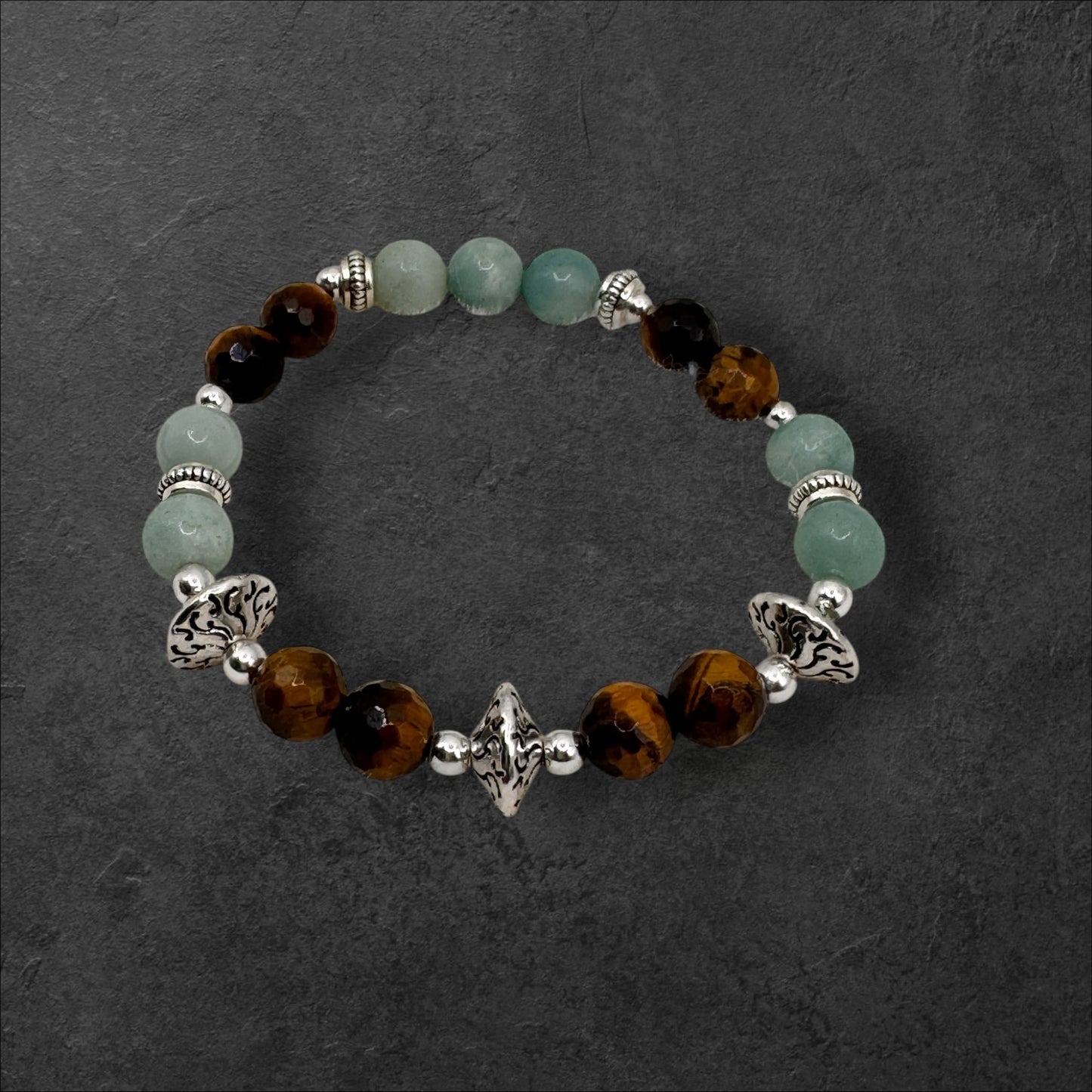 Amazonite and Tiger Eye Bracelet