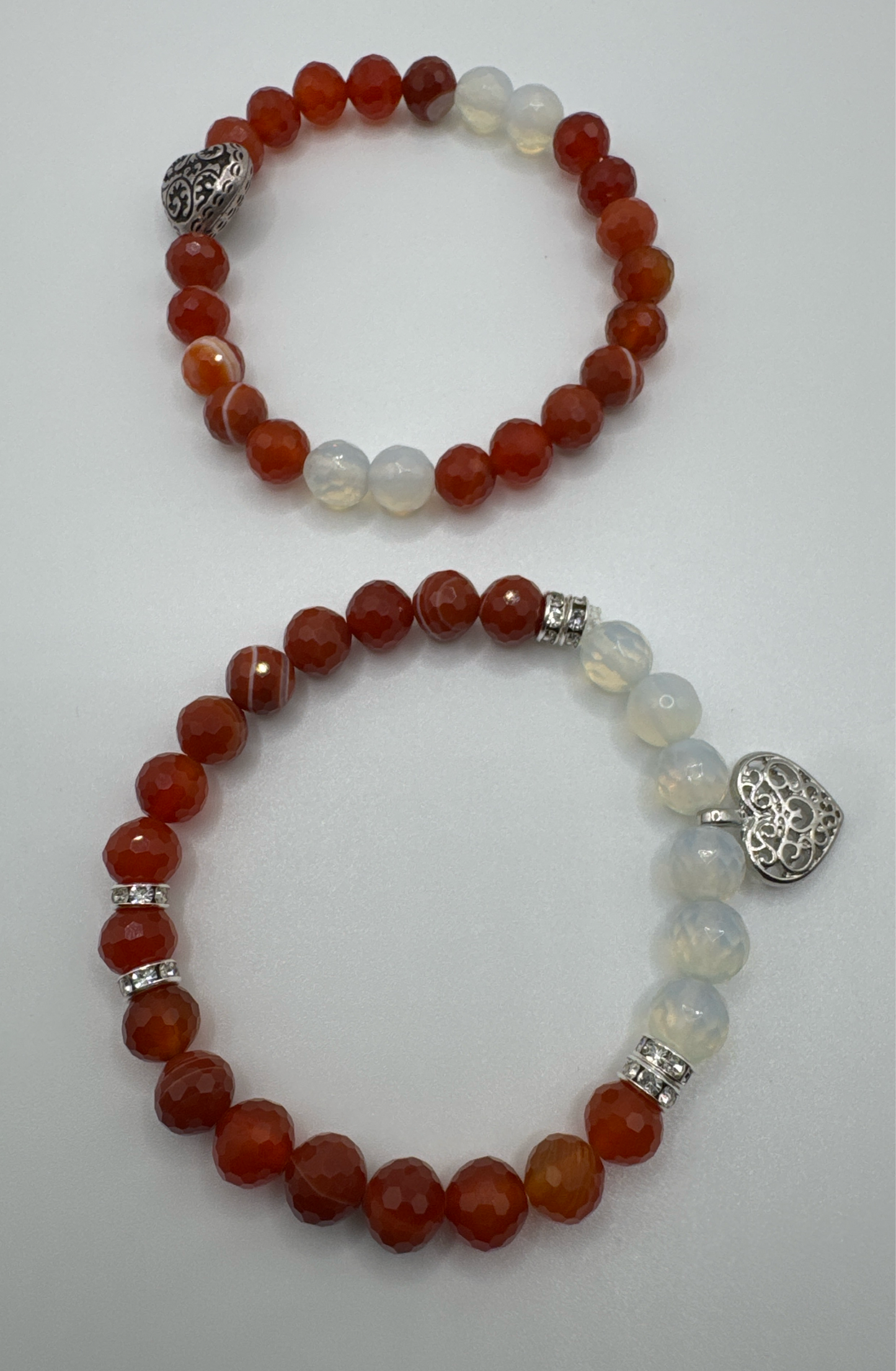 Red Sardonyx and Opalite Bracelet