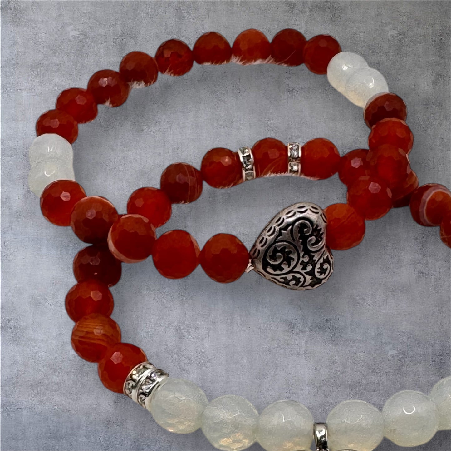 Two to tango, Red Sardonyx and Opalite Bracelet