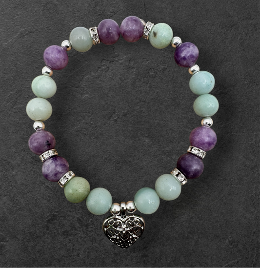 Amazonite and Lepidolite Bracelet