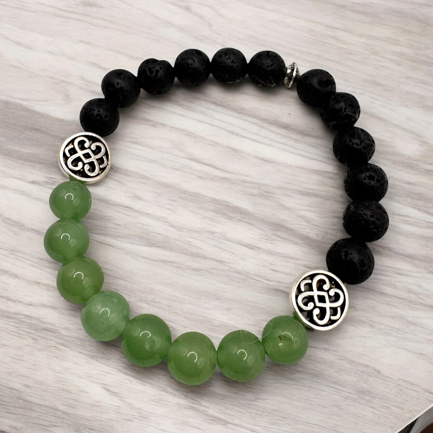 Lava Stone and Green Aventurine