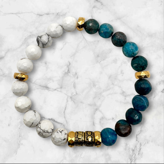 Apatite and White Howlite Bracelet