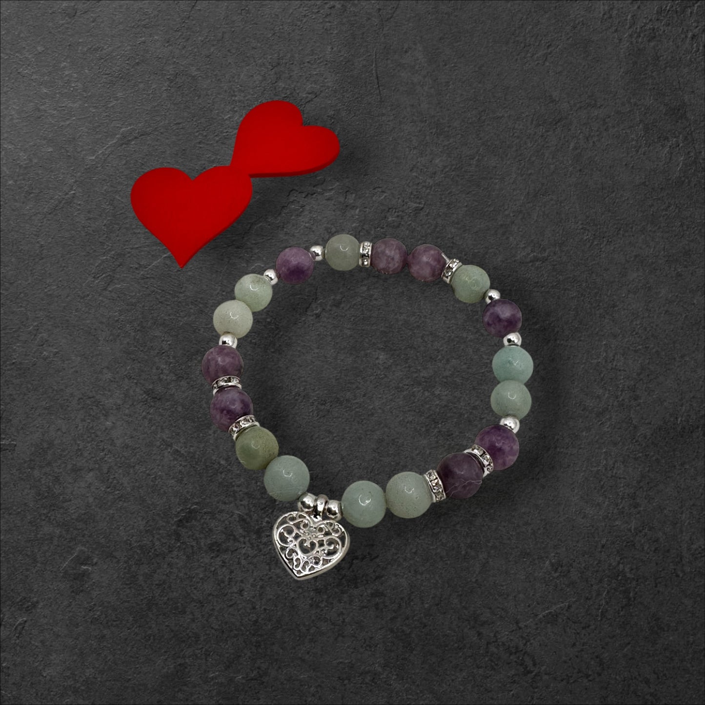 Amazonite and Lepidolite Bracelet