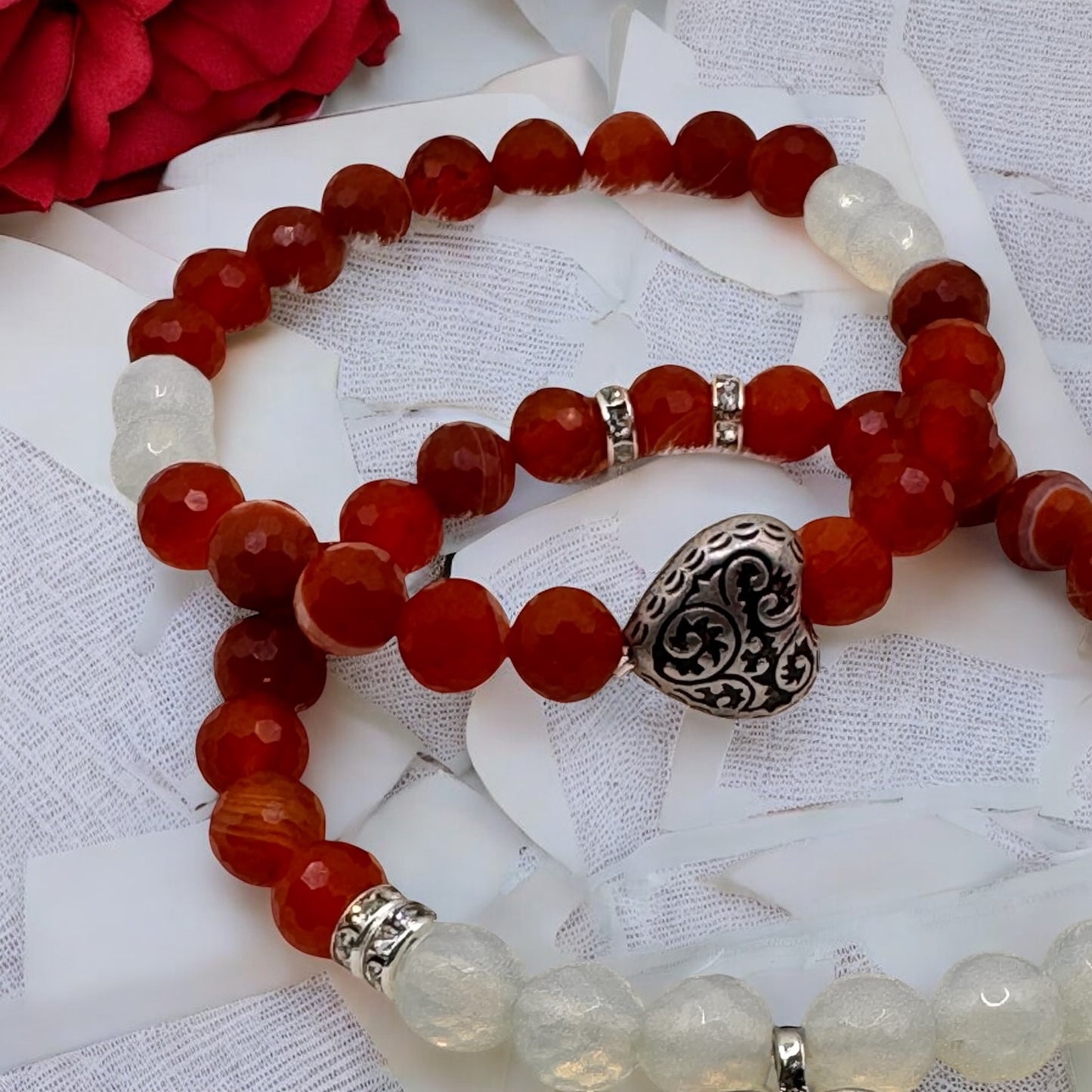 Two to tango, Red Sardonyx and Opalite Bracelet